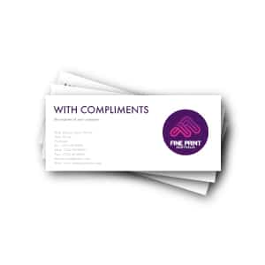 Printing with compliments slips